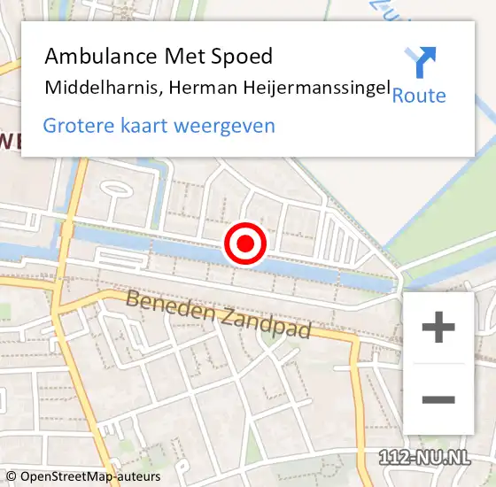 Locatie op kaart van de 112 melding: Ambulance Met Spoed Naar Middelharnis, Herman Heijermanssingel op 16 december 2022 20:43