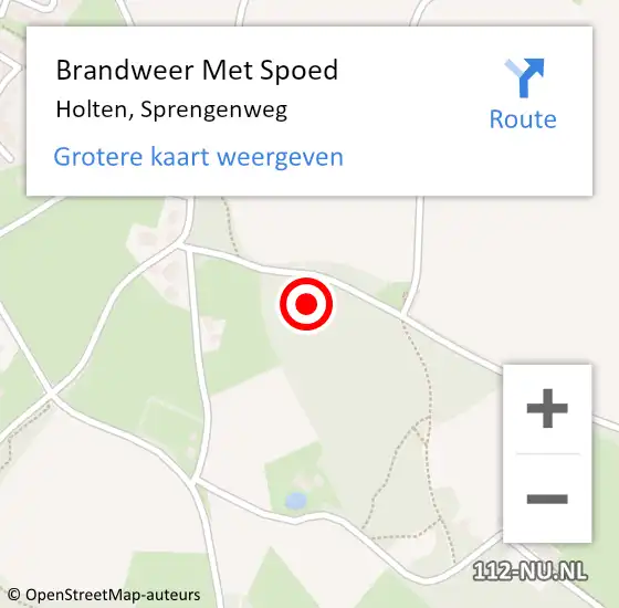 Locatie op kaart van de 112 melding: Brandweer Met Spoed Naar Holten, Sprengenweg op 16 december 2022 21:02