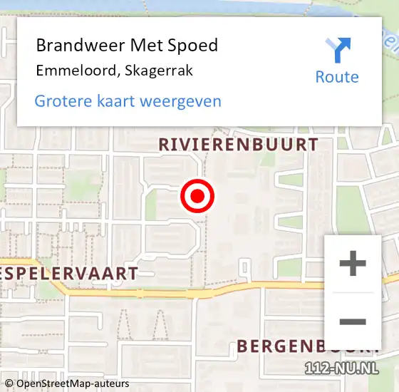 Locatie op kaart van de 112 melding: Brandweer Met Spoed Naar Emmeloord, Skagerrak op 16 december 2022 21:26