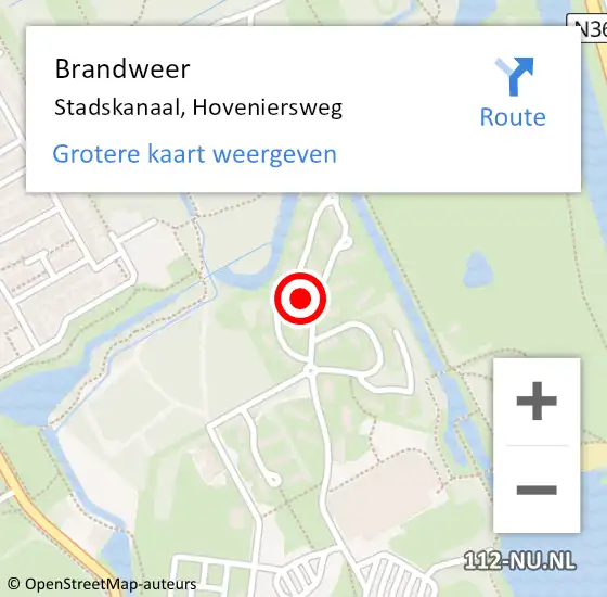 Locatie op kaart van de 112 melding: Brandweer Stadskanaal, Hoveniersweg op 16 december 2022 23:27