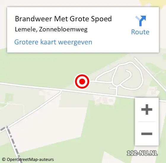 Locatie op kaart van de 112 melding: Brandweer Met Grote Spoed Naar Lemele, Zonnebloemweg op 17 december 2022 00:16