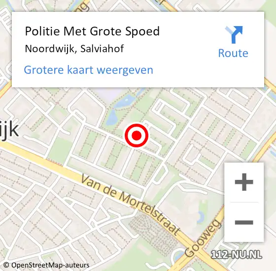 Locatie op kaart van de 112 melding: Politie Met Grote Spoed Naar Noordwijk, Salviahof op 17 december 2022 00:49