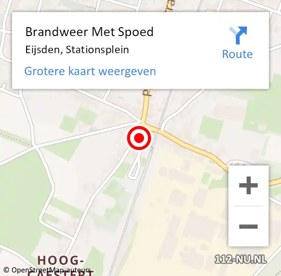 Locatie op kaart van de 112 melding: Brandweer Met Spoed Naar Eijsden, Stationsplein op 17 december 2022 01:01