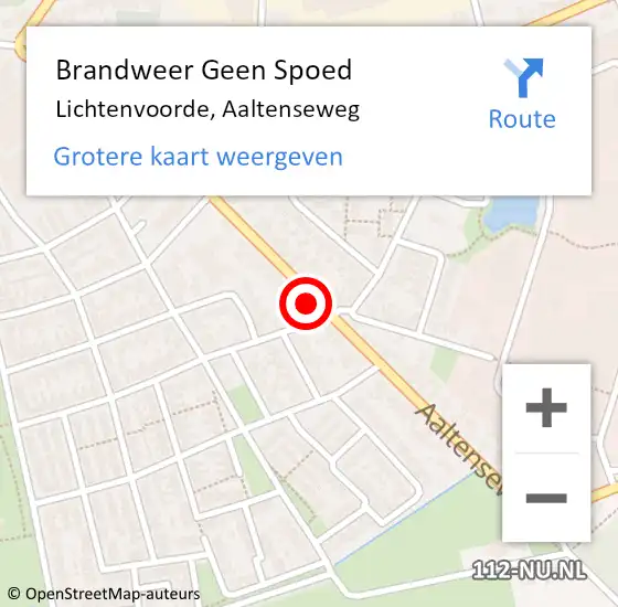 Locatie op kaart van de 112 melding: Brandweer Geen Spoed Naar Lichtenvoorde, Aaltenseweg op 17 december 2022 01:06