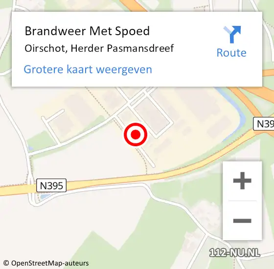 Locatie op kaart van de 112 melding: Brandweer Met Spoed Naar Oirschot, Herder Pasmansdreef op 17 december 2022 01:39