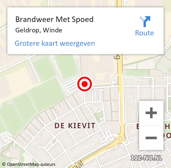 Locatie op kaart van de 112 melding: Brandweer Met Spoed Naar Geldrop, Winde op 17 december 2022 01:56
