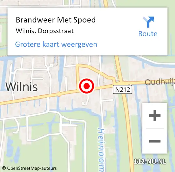Locatie op kaart van de 112 melding: Brandweer Met Spoed Naar Wilnis, Dorpsstraat op 17 december 2022 02:34