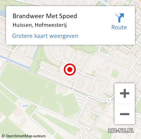 Locatie op kaart van de 112 melding: Brandweer Met Spoed Naar Huissen, Hofmeesterij op 17 december 2022 06:30