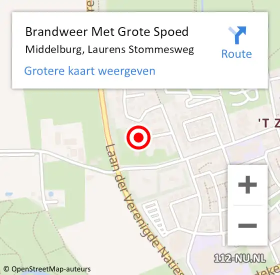 Locatie op kaart van de 112 melding: Brandweer Met Grote Spoed Naar Middelburg, Laurens Stommesweg op 17 december 2022 08:12