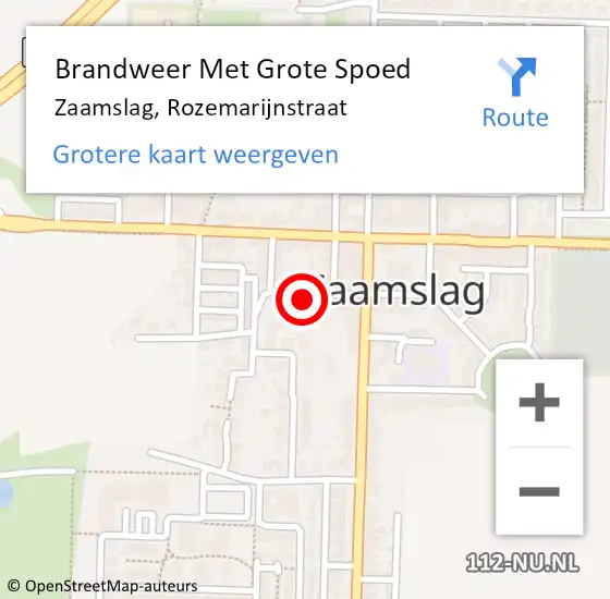 Locatie op kaart van de 112 melding: Brandweer Met Grote Spoed Naar Zaamslag, Rozemarijnstraat op 17 december 2022 08:55