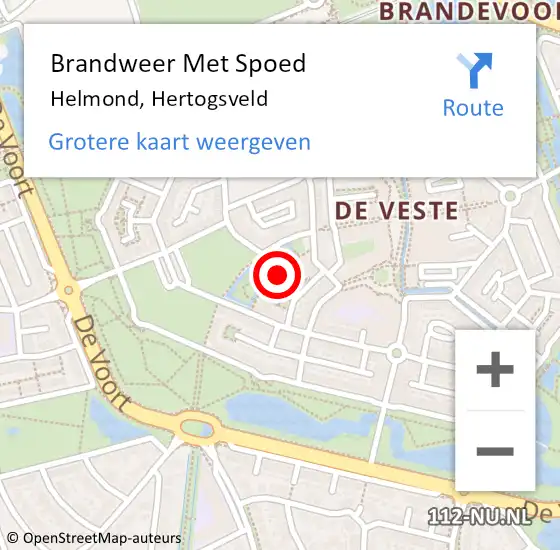 Locatie op kaart van de 112 melding: Brandweer Met Spoed Naar Helmond, Hertogsveld op 17 december 2022 10:55