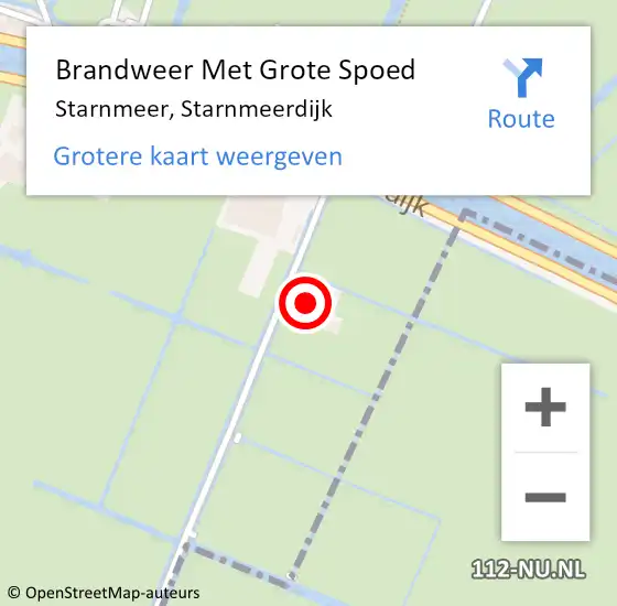 Locatie op kaart van de 112 melding: Brandweer Met Grote Spoed Naar Starnmeer, Starnmeerdijk op 17 december 2022 10:55