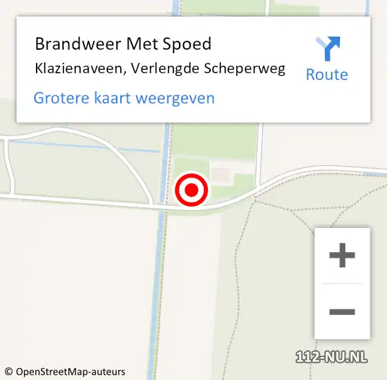 Locatie op kaart van de 112 melding: Brandweer Met Spoed Naar Klazienaveen, Verlengde Scheperweg op 17 december 2022 11:14