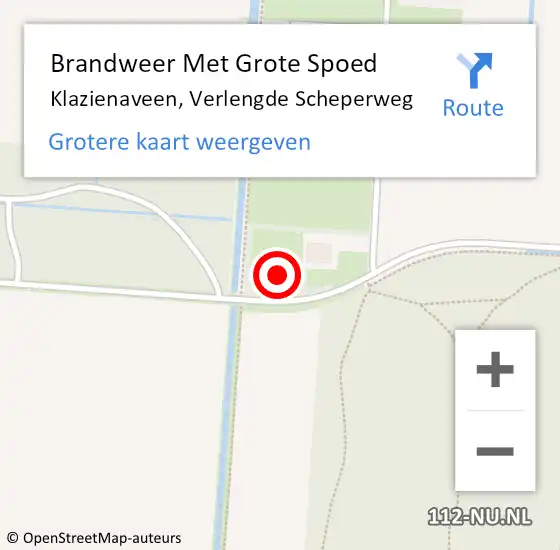 Locatie op kaart van de 112 melding: Brandweer Met Grote Spoed Naar Klazienaveen, Verlengde Scheperweg op 17 december 2022 11:35