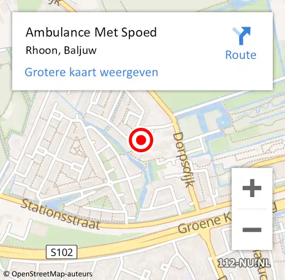 Locatie op kaart van de 112 melding: Ambulance Met Spoed Naar Rhoon, Baljuw op 17 december 2022 11:49