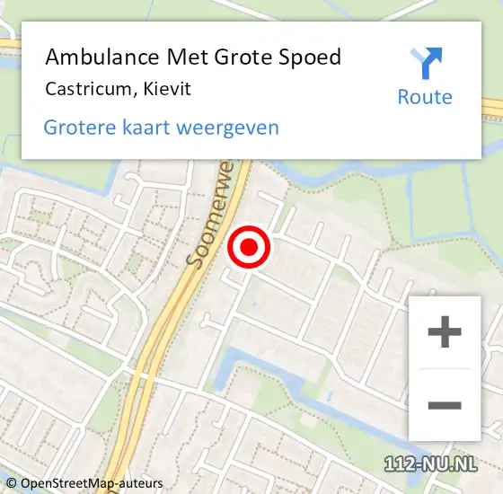 Locatie op kaart van de 112 melding: Ambulance Met Grote Spoed Naar Castricum, Kievit op 17 december 2022 11:50