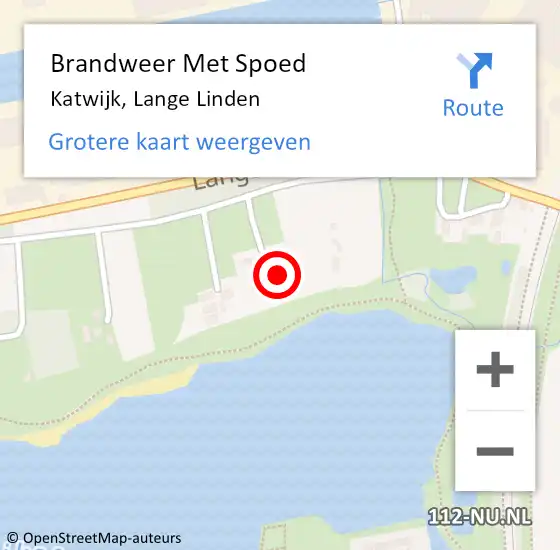Locatie op kaart van de 112 melding: Brandweer Met Spoed Naar Katwijk, Lange Linden op 17 december 2022 12:39