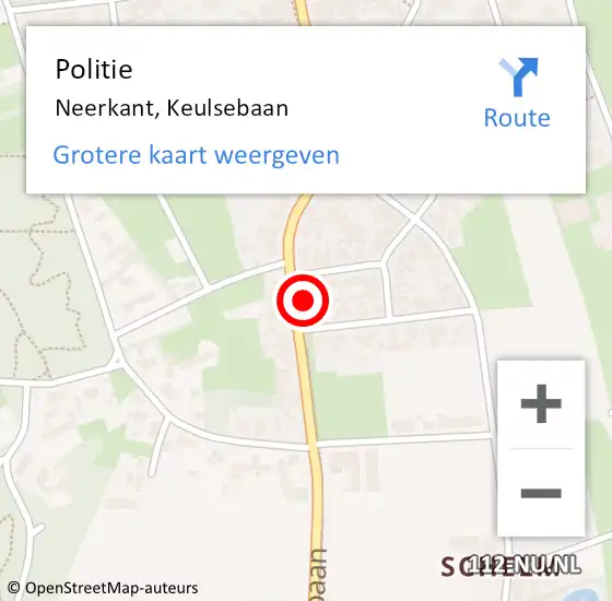 Locatie op kaart van de 112 melding: Politie Neerkant, Keulsebaan op 17 december 2022 13:23