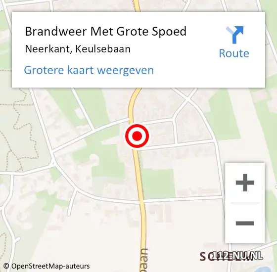 Locatie op kaart van de 112 melding: Brandweer Met Grote Spoed Naar Neerkant, Keulsebaan op 17 december 2022 13:24