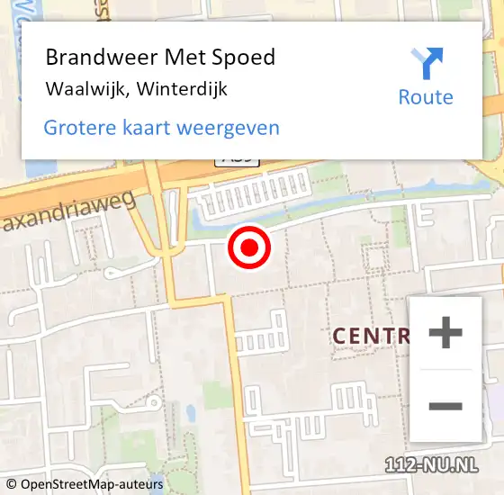 Locatie op kaart van de 112 melding: Brandweer Met Spoed Naar Waalwijk, Winterdijk op 17 december 2022 13:32