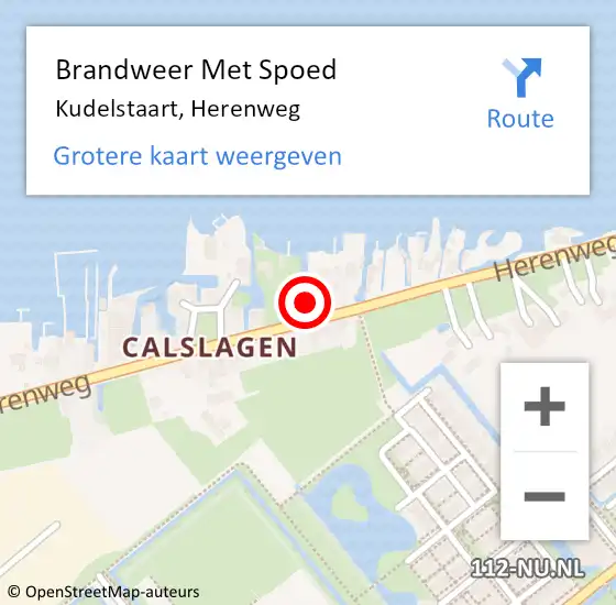 Locatie op kaart van de 112 melding: Brandweer Met Spoed Naar Kudelstaart, Herenweg op 17 december 2022 14:16