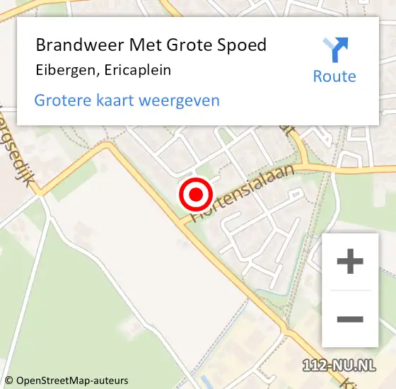 Locatie op kaart van de 112 melding: Brandweer Met Grote Spoed Naar Eibergen, Ericaplein op 17 december 2022 14:52