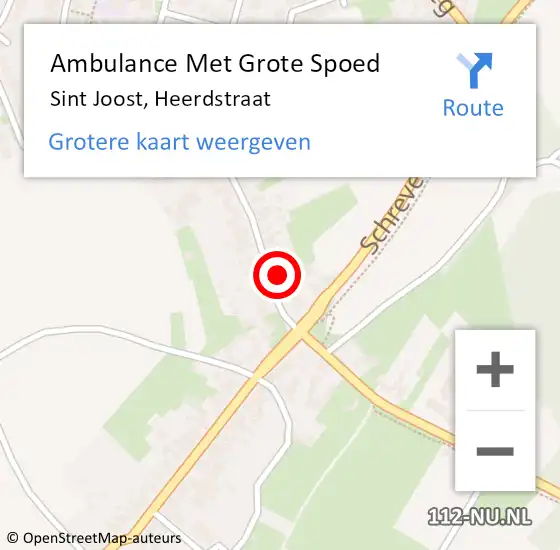 Locatie op kaart van de 112 melding: Ambulance Met Grote Spoed Naar Sint Joost, Heerdstraat op 17 december 2022 15:29