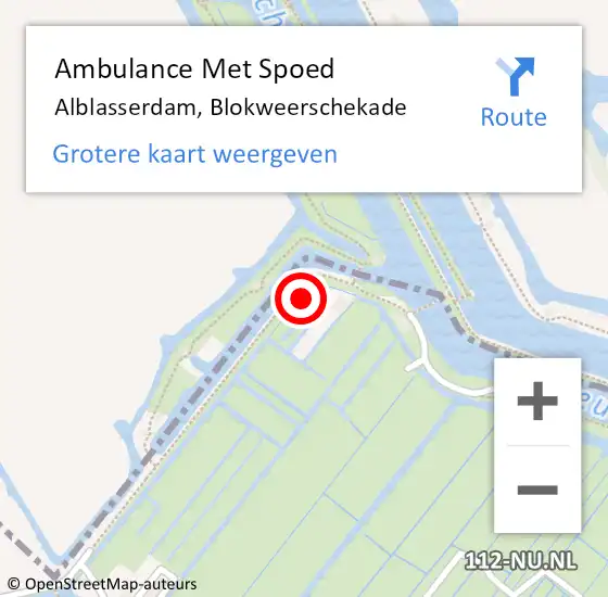 Locatie op kaart van de 112 melding: Ambulance Met Spoed Naar Alblasserdam, Blokweerschekade op 17 december 2022 15:44