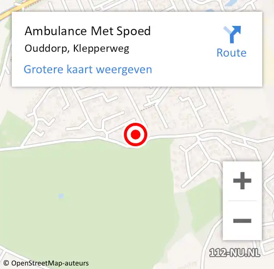 Locatie op kaart van de 112 melding: Ambulance Met Spoed Naar Ouddorp, Klepperweg op 17 december 2022 16:00