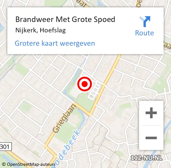 Locatie op kaart van de 112 melding: Brandweer Met Grote Spoed Naar Nijkerk, Hoefslag op 17 december 2022 16:09