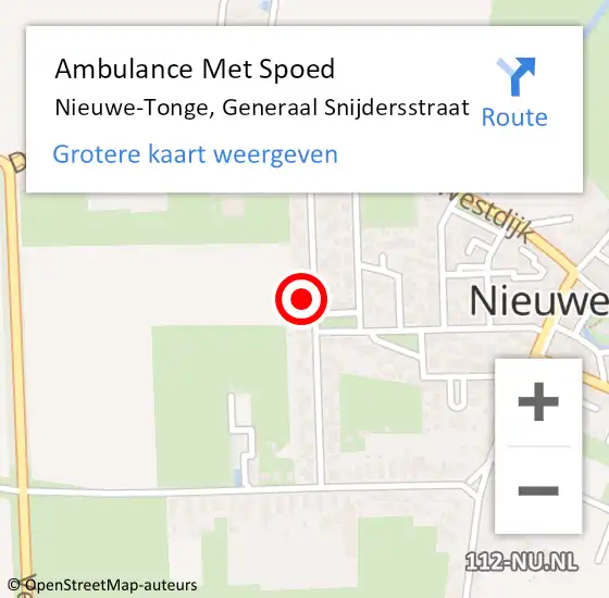 Locatie op kaart van de 112 melding: Ambulance Met Spoed Naar Nieuwe-Tonge, Generaal Snijdersstraat op 17 december 2022 16:19