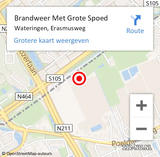 Locatie op kaart van de 112 melding: Brandweer Met Grote Spoed Naar Wateringen, Erasmusweg op 17 december 2022 19:16