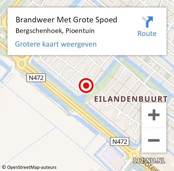 Locatie op kaart van de 112 melding: Brandweer Met Grote Spoed Naar Bergschenhoek, Pioentuin op 17 december 2022 21:00