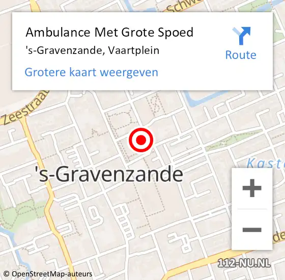 Locatie op kaart van de 112 melding: Ambulance Met Grote Spoed Naar 's-Gravenzande, Vaartplein op 17 december 2022 22:36