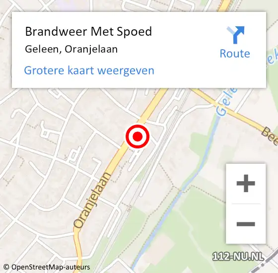 Locatie op kaart van de 112 melding: Brandweer Met Spoed Naar Geleen, Oranjelaan op 17 december 2022 23:07