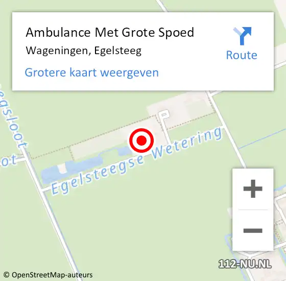 Locatie op kaart van de 112 melding: Ambulance Met Grote Spoed Naar Wageningen, Egelsteeg op 17 december 2022 23:08