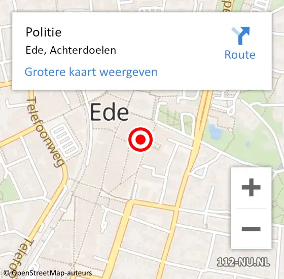 Locatie op kaart van de 112 melding: Politie Ede, Achterdoelen op 17 december 2022 23:50