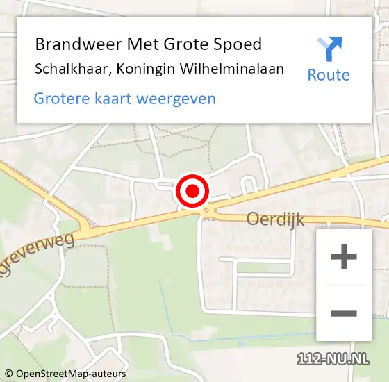 Locatie op kaart van de 112 melding: Brandweer Met Grote Spoed Naar Schalkhaar, Koningin Wilhelminalaan op 18 december 2022 00:12