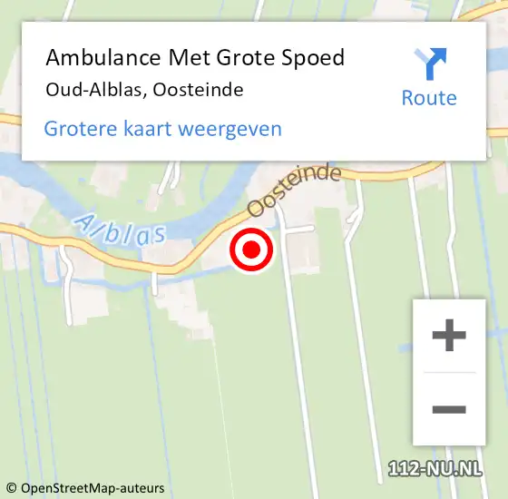 Locatie op kaart van de 112 melding: Ambulance Met Grote Spoed Naar Oud-Alblas, Oosteinde op 18 december 2022 01:14