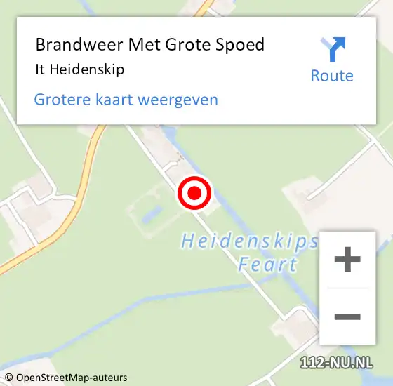 Locatie op kaart van de 112 melding: Brandweer Met Grote Spoed Naar It Heidenskip op 8 augustus 2014 19:01