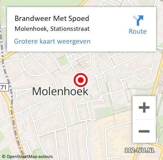 Locatie op kaart van de 112 melding: Brandweer Met Spoed Naar Molenhoek, Stationsstraat op 18 december 2022 02:27