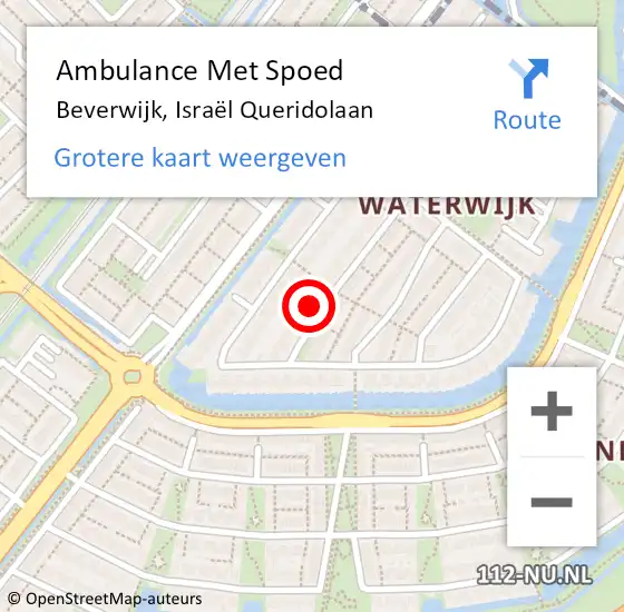 Locatie op kaart van de 112 melding: Ambulance Met Spoed Naar Beverwijk, Israël Queridolaan op 18 december 2022 02:50