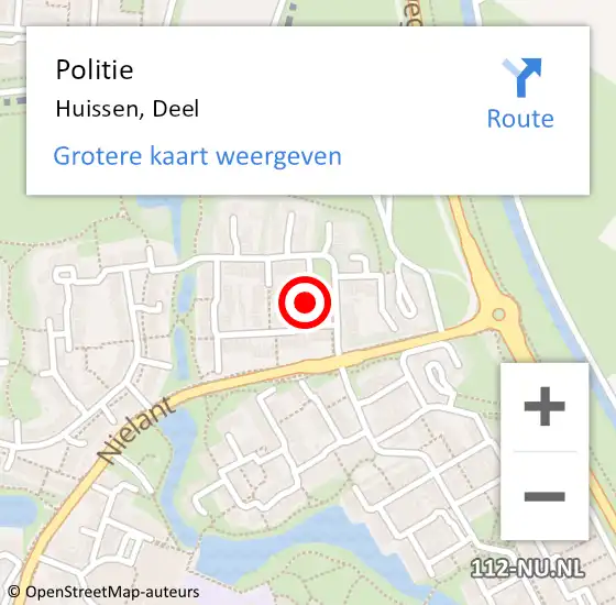 Locatie op kaart van de 112 melding: Politie Huissen, Deel op 18 december 2022 04:38