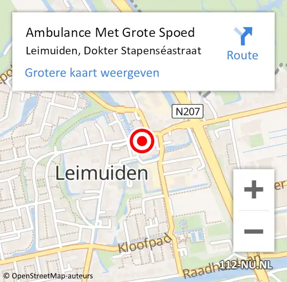 Locatie op kaart van de 112 melding: Ambulance Met Grote Spoed Naar Leimuiden, Dokter Stapenséastraat op 18 december 2022 06:06