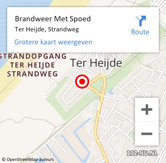 Locatie op kaart van de 112 melding: Brandweer Met Spoed Naar Ter Heijde, Strandweg op 18 december 2022 06:30