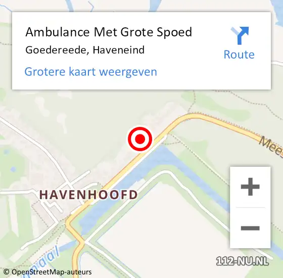 Locatie op kaart van de 112 melding: Ambulance Met Grote Spoed Naar Goedereede, Haveneind op 18 december 2022 06:31