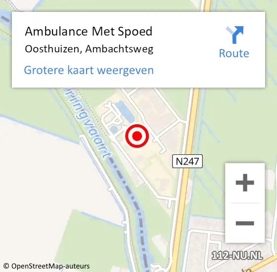 Locatie op kaart van de 112 melding: Ambulance Met Spoed Naar Oosthuizen, Ambachtsweg op 18 december 2022 07:21