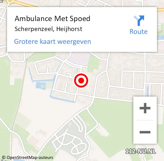 Locatie op kaart van de 112 melding: Ambulance Met Spoed Naar Scherpenzeel, Heijhorst op 18 december 2022 07:38