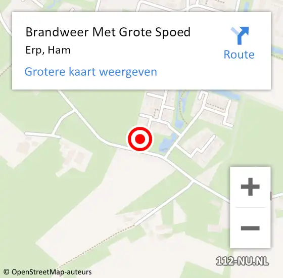 Locatie op kaart van de 112 melding: Brandweer Met Grote Spoed Naar Erp, Ham op 18 december 2022 08:47