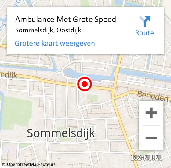 Locatie op kaart van de 112 melding: Ambulance Met Grote Spoed Naar Sommelsdijk, Oostdijk op 18 december 2022 10:34